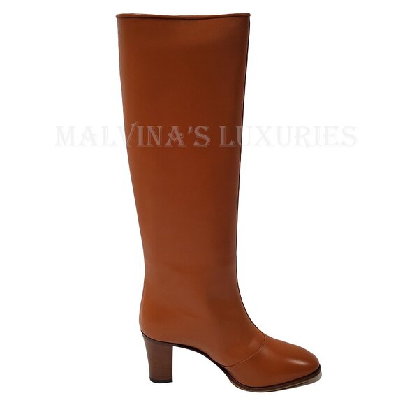 GUCCI BOOTS ADIDAS X KNEE HIGH STRIPE BROWN LEATHER  sz 38 8 US - Picture 11 of 16